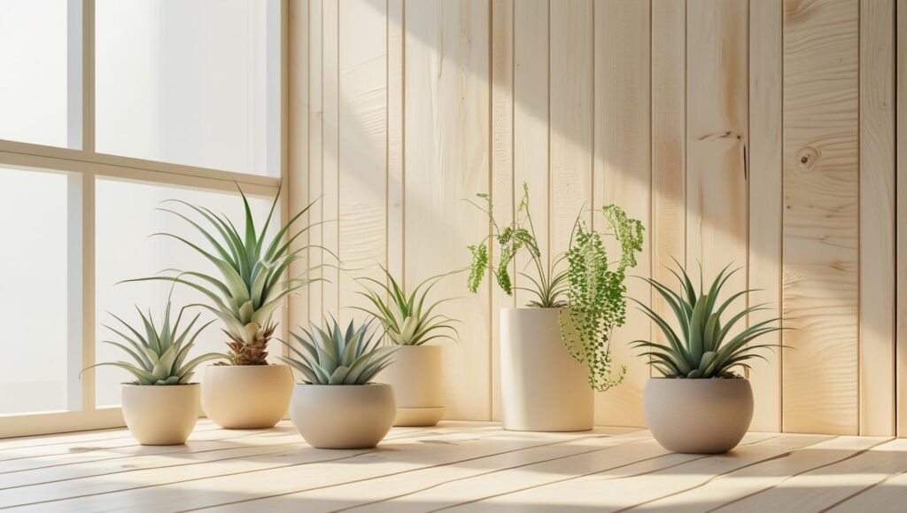 use plantasitextura de madeira e luz natural post