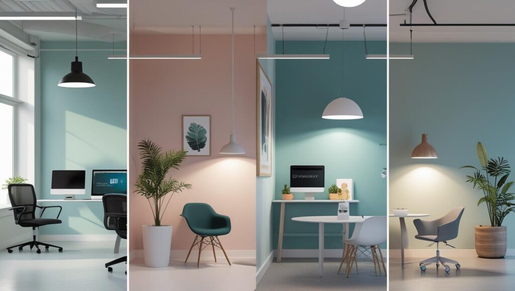 Sugestoes de paletas objetos de fundo e iluminacao para ambientes de trabalho remoto com presenca de marca casa 3